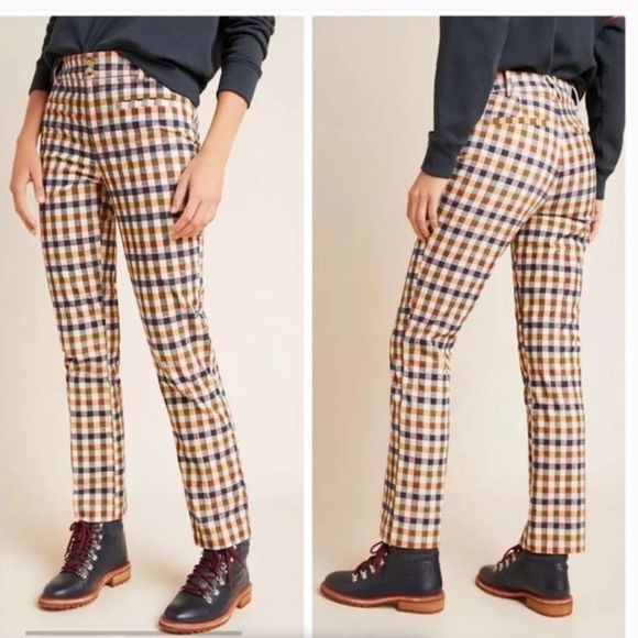 Anthropologie Pants - Anthropologie The Essential Collection Plaid Corduroy Pants